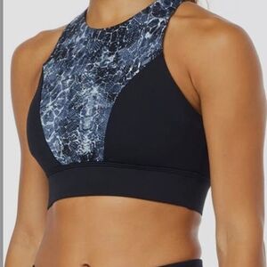 TYR Serpiente Amira Swim Top, Women's Size L (10/12), Gray/black NEW